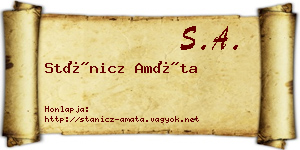 Stánicz Amáta névjegykártya